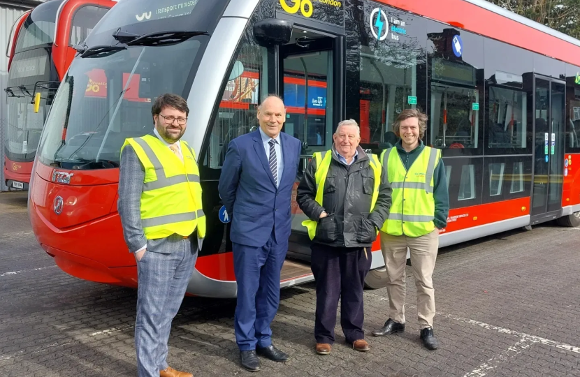 Councillors at Orpington Bus Garage 