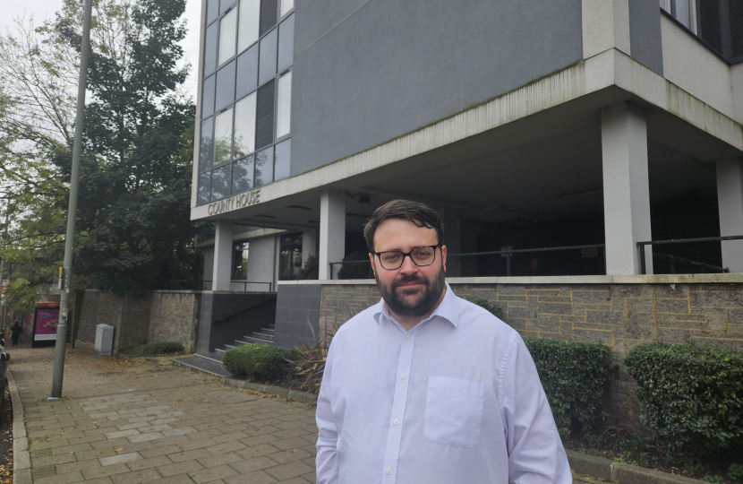 Thomas Turrell outside County House