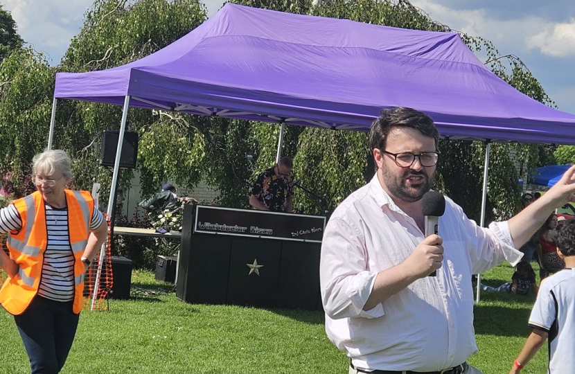 Thomas speaking at Coney Hall Fund Day