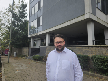 Thomas Turrell outside County House